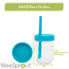 3-in-1 Glass Kids Cups with Straws