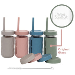 3-in-1 Glass Kids Cups with Straws