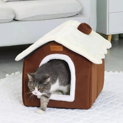 Foldable Dog-Cat House Kennel Bed Mat – Warm Bed