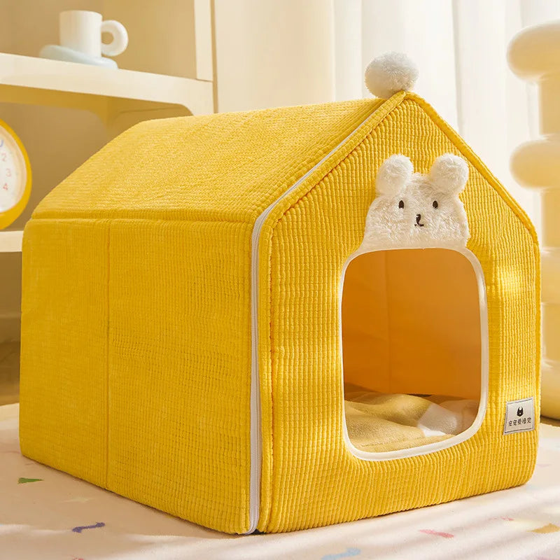 Foldable Dog-Cat House Kennel Bed Mat – Warm Bed