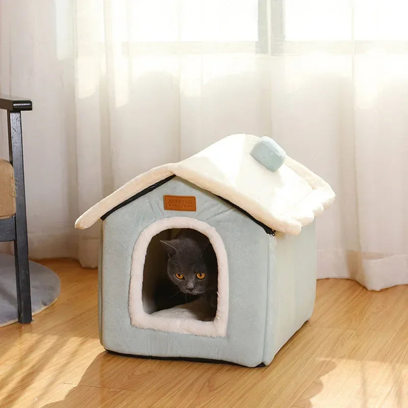 Foldable Dog-Cat House Kennel Bed Mat – Warm Bed