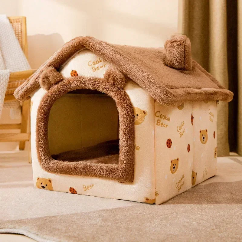 Foldable Dog-Cat House Kennel Bed Mat – Warm Bed