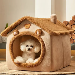 Foldable Dog-Cat House Kennel Bed Mat – Warm Bed