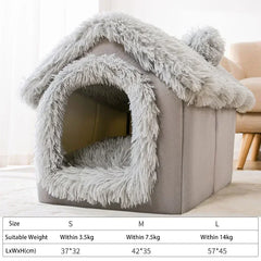 Foldable Dog-Cat House Kennel Bed Mat – Warm Bed