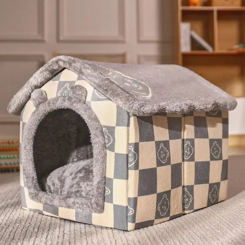 Foldable Dog-Cat House Kennel Bed Mat – Warm Bed