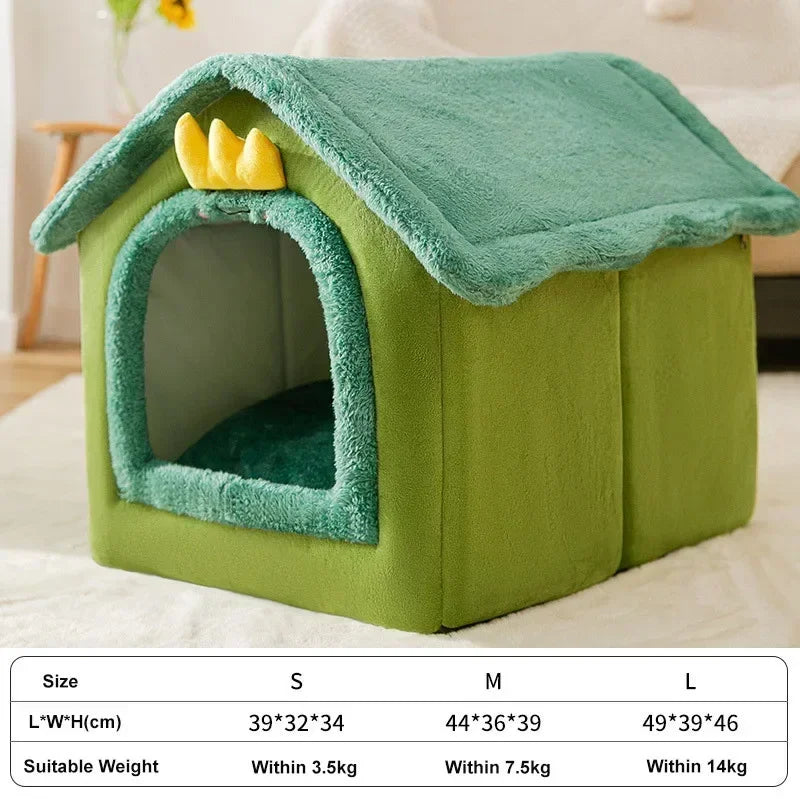 Foldable Dog-Cat House Kennel Bed Mat – Warm Bed