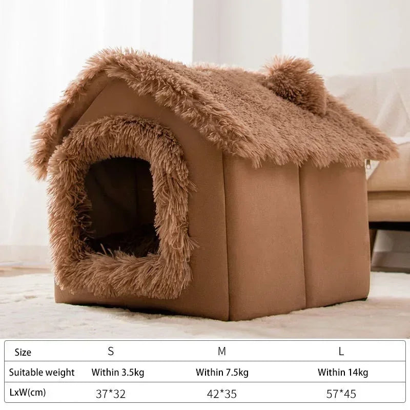 Foldable Dog-Cat House Kennel Bed Mat – Warm Bed