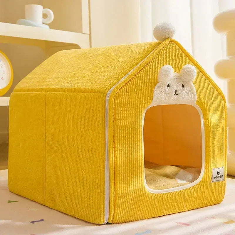 Foldable Dog-Cat House Kennel Bed Mat – Warm Bed