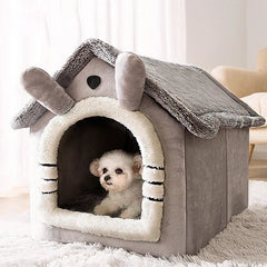 Foldable Dog-Cat House Kennel Bed Mat – Warm Bed