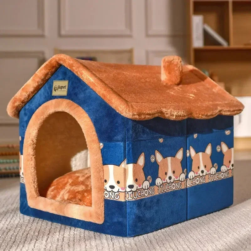 Foldable Dog-Cat House Kennel Bed Mat – Warm Bed