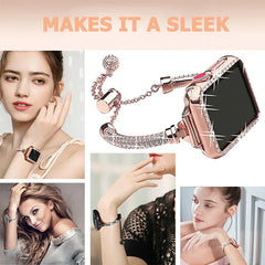 Elegant Rhinestone Bracelet and Case for Apple Watch