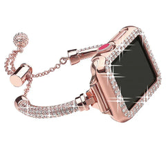 Elegant Rhinestone Bracelet and Case for Apple Watch