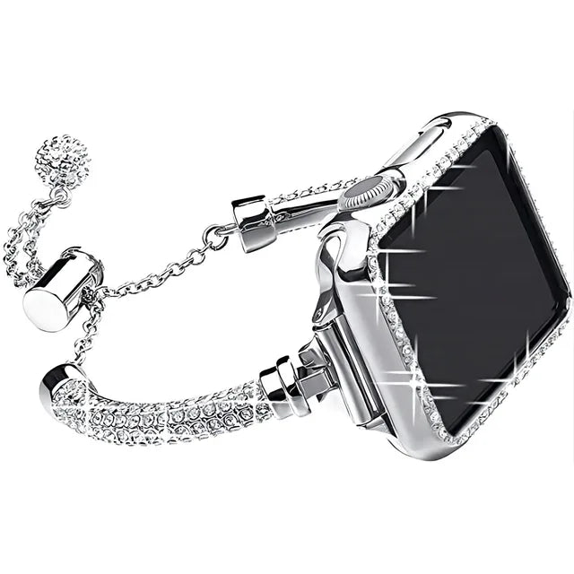 Elegant Rhinestone Bracelet and Case for Apple Watch