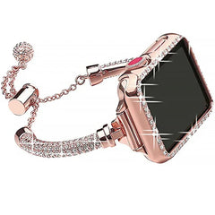 Elegant Rhinestone Bracelet and Case for Apple Watch